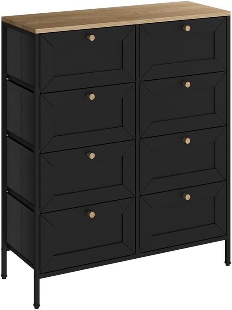 Vicco Kommode Belaro, Schwarz, 80 x 95 cm mit 8 Schubladen Bild 1