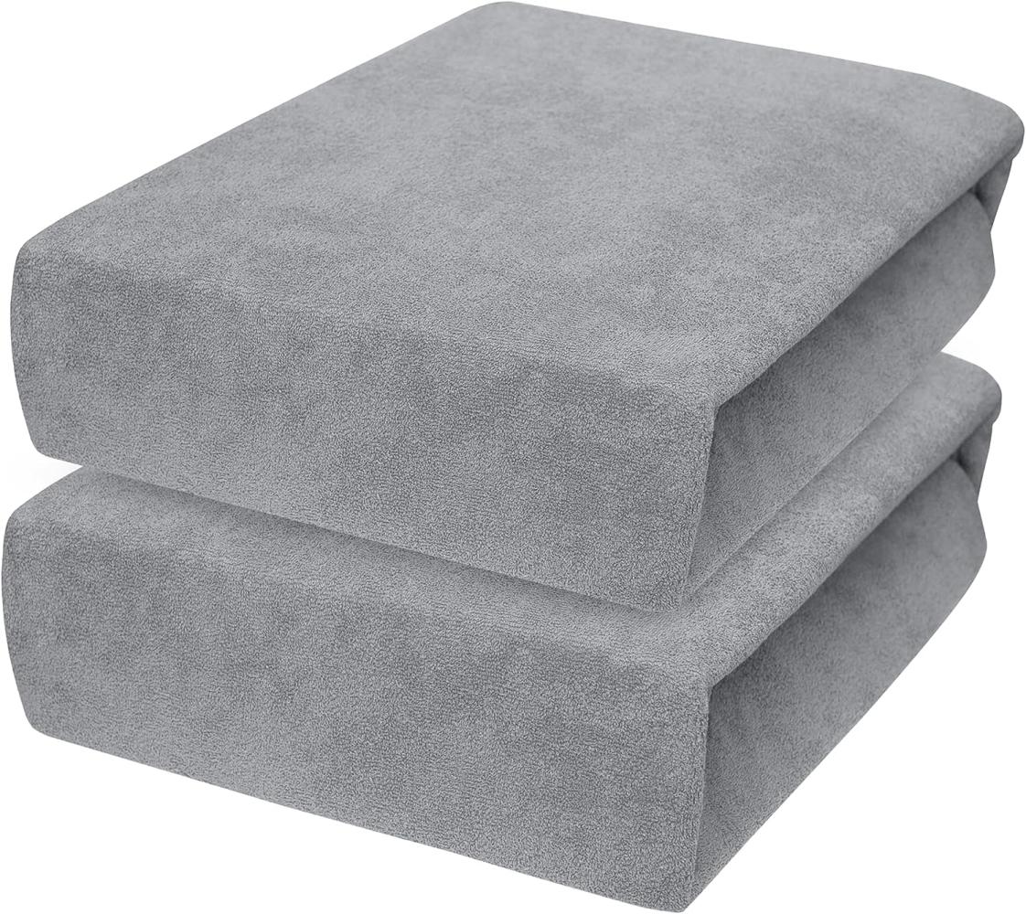 2 x Baby Comfort Frottee Spannbettlaken für 83x50 cm Co-Sleeper Kinderbett Matratze (grau) Bild 1
