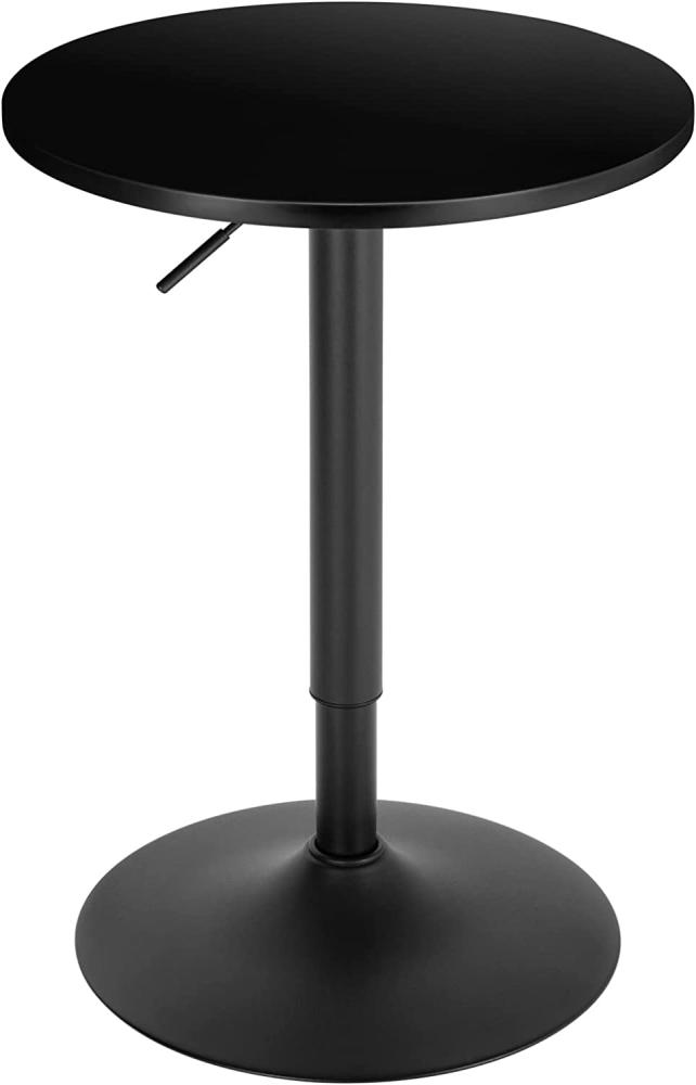 WOLTU Bartisch Stehtisch, höhenverstellbarer Tisch 69,5-91,5 cm, multifunktionaler Partytisch in Wohnzimmer Küche Balkon, Bistrotisch aus MDF Metall, Schwarz, BT35sz Bild 1