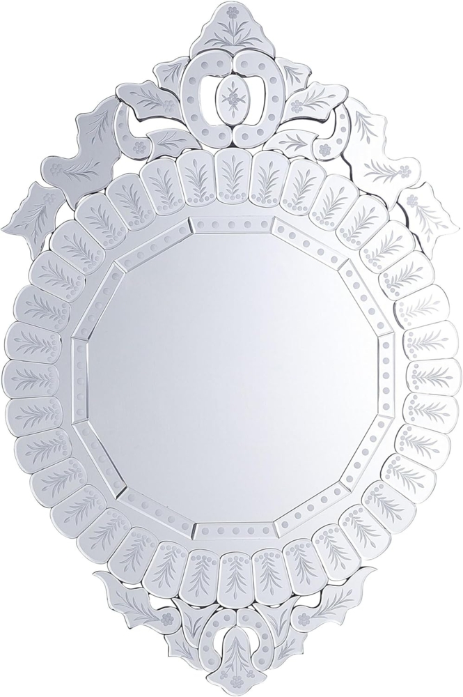 Wandspiegel silber rund 67x100 cm CRAON Bild 1