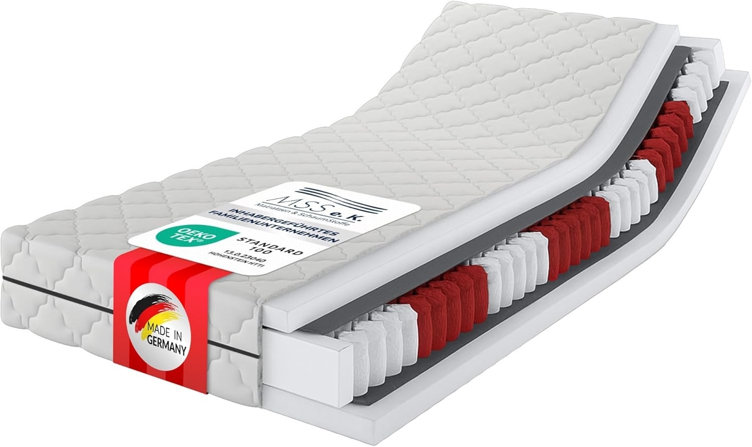 Taschenfederkernmatratze MEDIC PLUS, MSS e.K, 21 cm hoch, Härtegrade: H2, H3, H4, H5, H5-XL, 7 Zonen, Federkernmatratze Bild 1