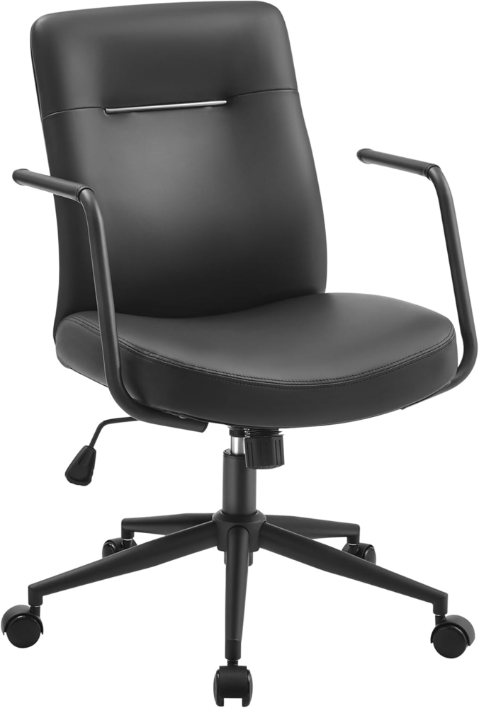 Songmics Schreibtischstuhl, PU-Oberfläche, leicht zu reinigen, höhenverstellbar, tintenschwarz Bild 1