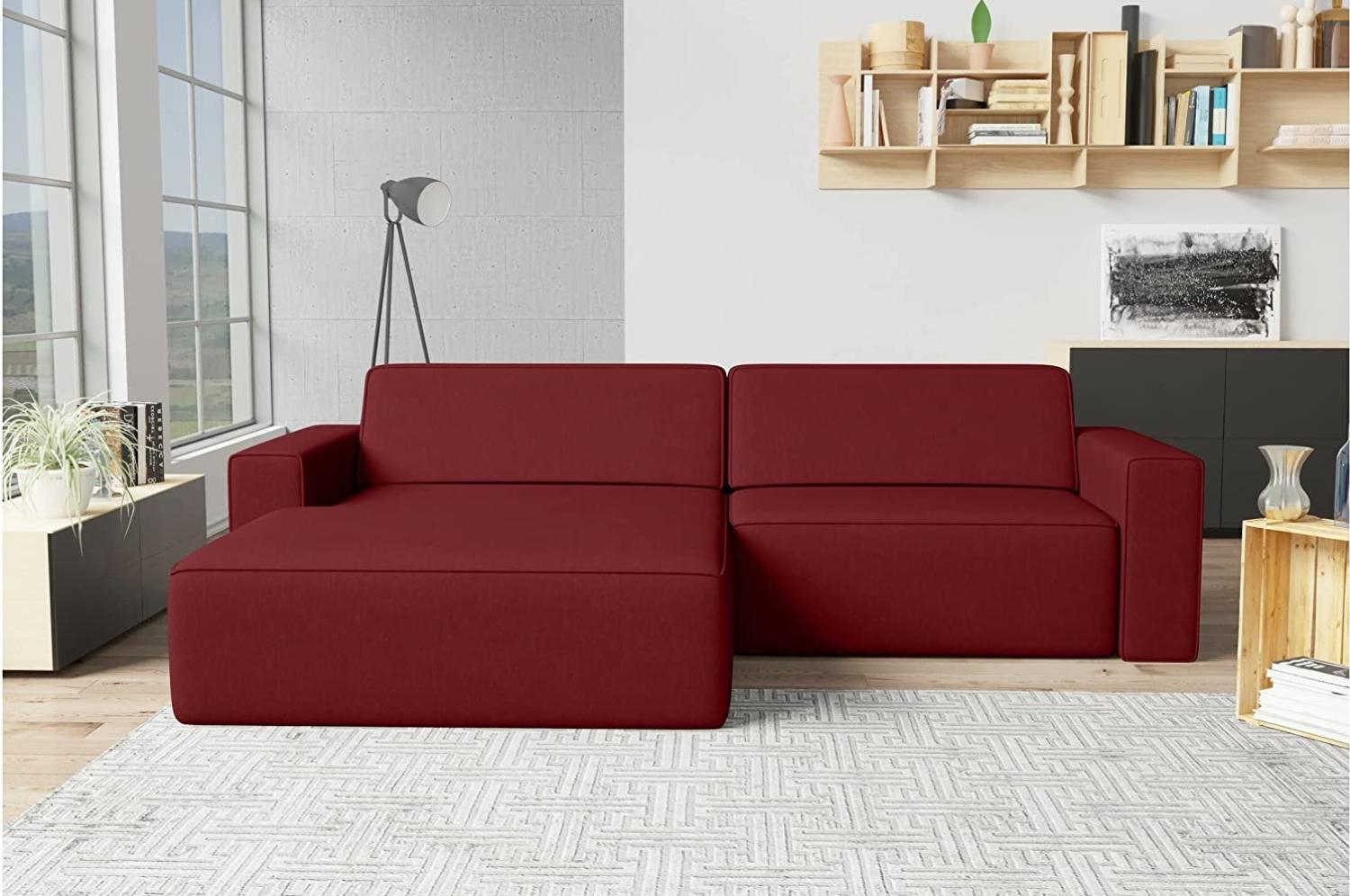Stylefy Frodo Ecksofa Links Velours Rot Bild 1