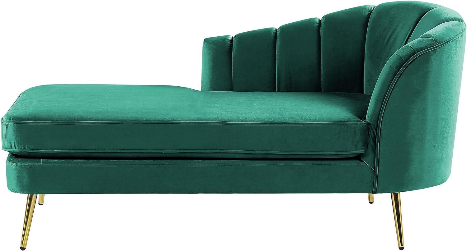 Chaiselongue Samtstoff smaragdgrün rechtsseitig ALLIER Bild 1