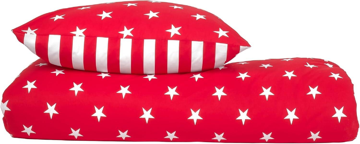 Schiesser Wendebettwäsche Stars & Stripes aus weicher Baumwolle mit Sternenprint, Feinbiber, 2 teilig, MADE IN GREEN by OEKO-TEX®-zertifiziert Bild 1