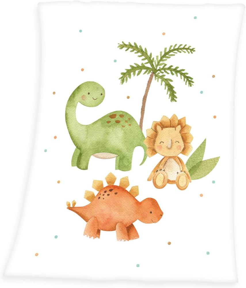 Baby Best Dinos Microfaser Flauschdecke 75 x 100 cm Bild 1