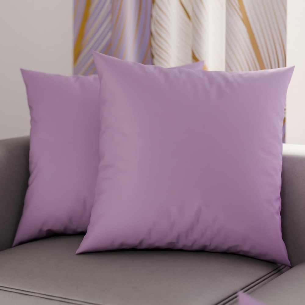 PETTI Artigiani Italiani – 2er-Set Kissenbezüge 65x65 cm aus Mikrofaser, Zierkissenbezüge für Schlafzimmer & Sofa, Uni Lila, 100 % Made in Italy Bild 1