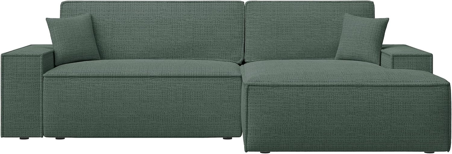 Selsey Farese New - Ecksofa mit Schlaffunktion, Chenille-Bezug in Salbeigrün, rechtsseitig Bild 1