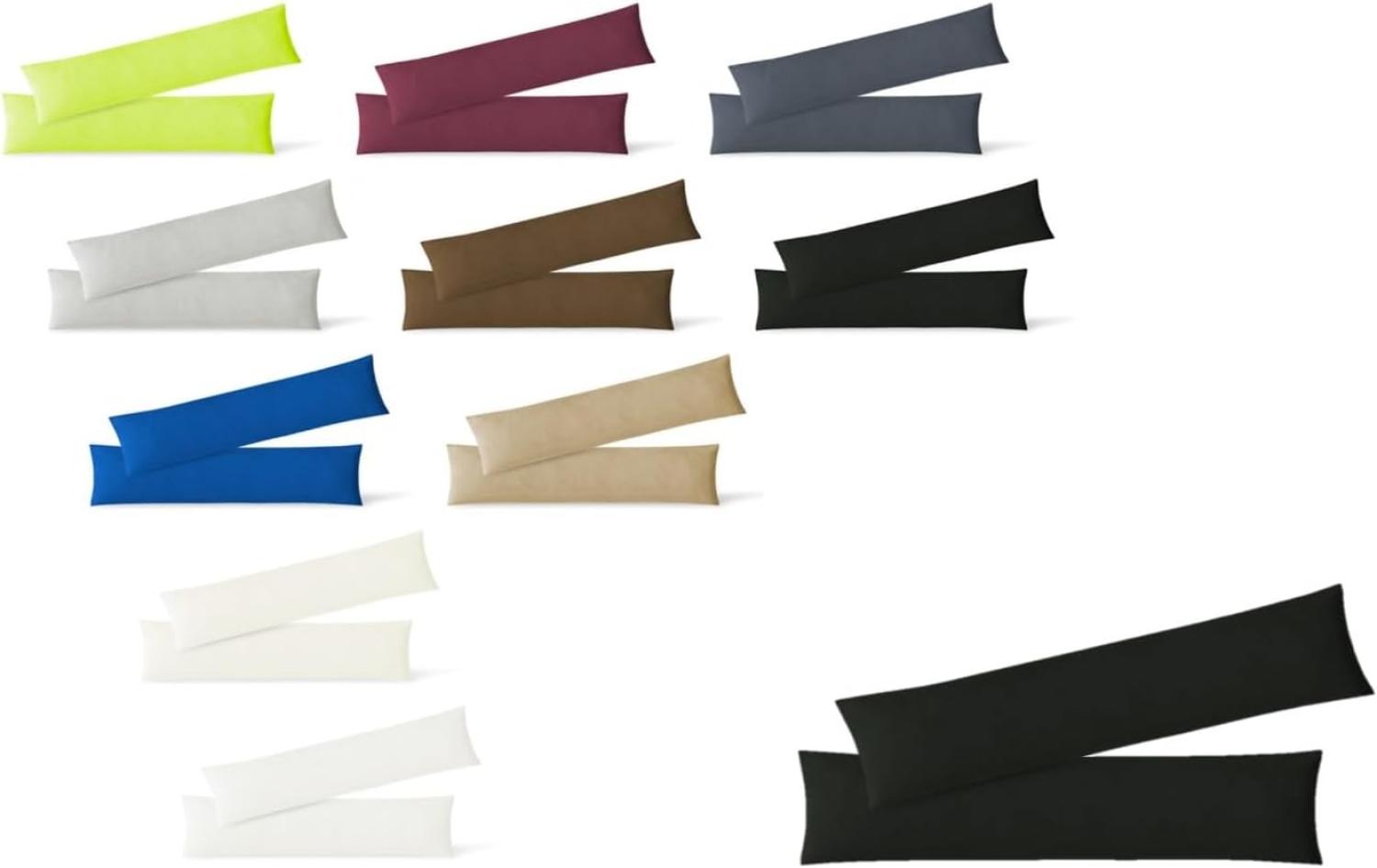 Jersey Kissenbezug, 2er Set, Baumwolle, Schwarz, 40x145 cm Bild 1