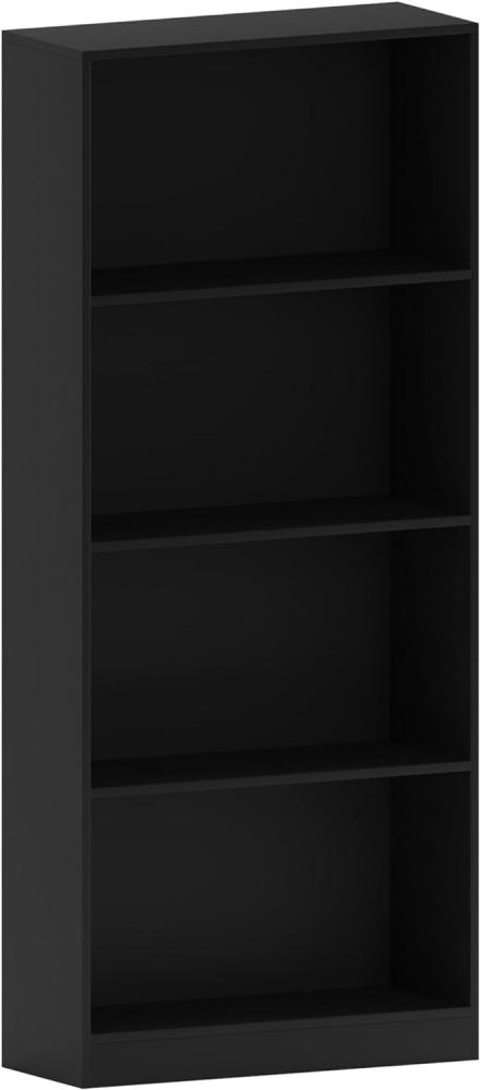 Vida Designs Cambridge Vierfächriges Hochregal, Schwarz, Hölzern, Regalsystem, Ausstellen, Darstellen, Möbelstück, Möbel, Büro, Wohnung, Wohnzimmer Bild 1