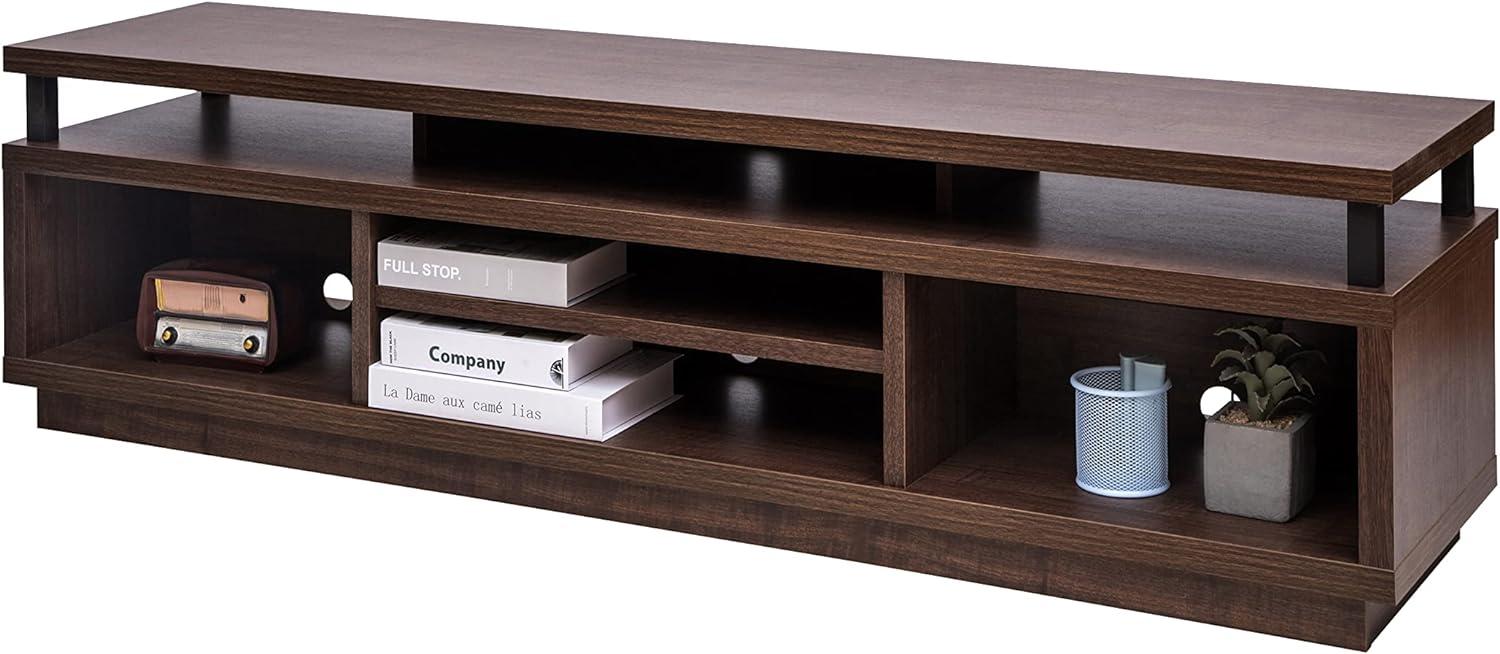 Iris Ohyama, TV-Ständer/TV-Schrank/TV-Holzständer/TV-Ständer mit 5 offenen Regalen/TVs bis 65, Kabelführungslöcher, Büro, Schlafzimmer, Wohnzimmer - TV Cabinet Middle - OTS-150M - Braun Bild 1