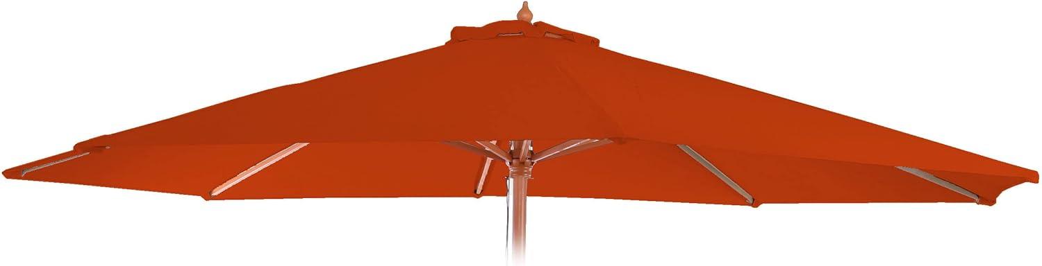 Ersatz-Bezug für Sonnenschirm Florida, Sonnenschirmbezug Ersatzbezug, Ø 3,5m Polyester 8 Streben ~ terracotta Bild 1