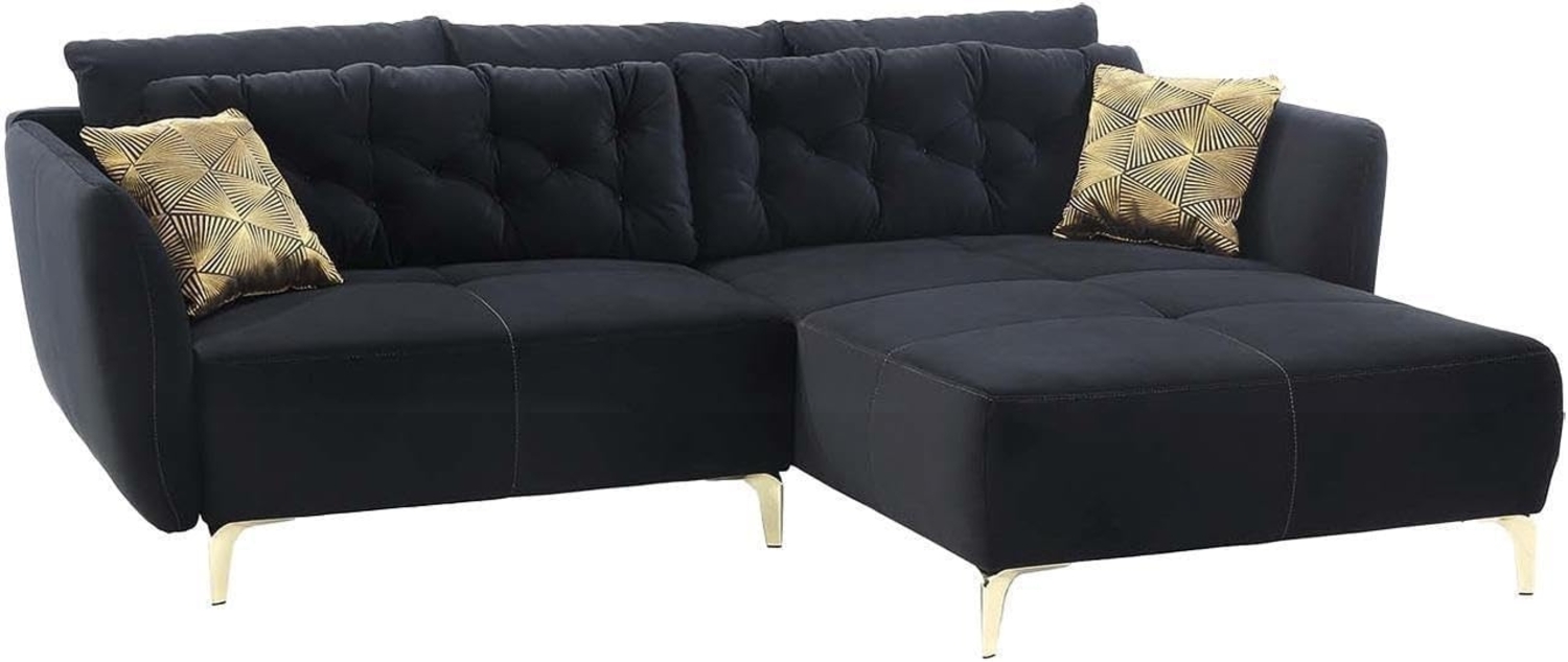Wohnlandschaft Sayar / Salome, Polyester, Stoff, Schwarz, 251 x 90 x 186 cm Bild 1