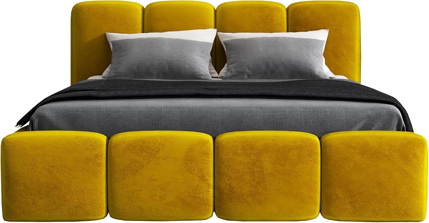 Polsterbett DONA 90x200 ohne Matratze mit Bettkasten und Lattenrost. Farbe: Bernesteigraun 34 Bild 1