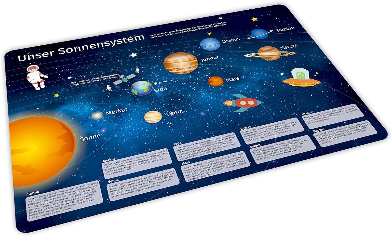 nikima Platzset stabiles Vinyl Tischset - Sonnensystem Kinder Platzset abwaschbar, (1-St) Bild 1