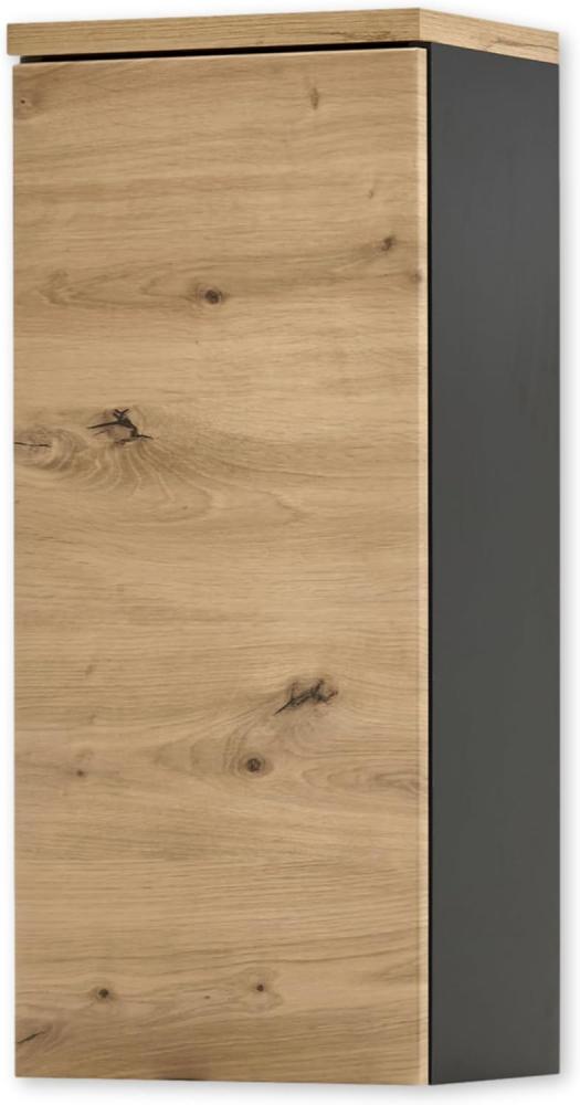 MEMPHIS Badezimmer Hängeschrank in Artisan Eiche Optik, Grau - Badezimmerschrank Bad Schrank mit viel Stauraum - 30 x 70 x 23 cm (B/H/T) Bild 1