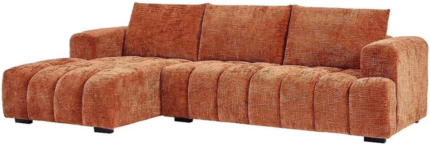 Vente-unique - Ecksofa - Ecke links - Strukturstoff - Terracotta - BENOLA Bild 1