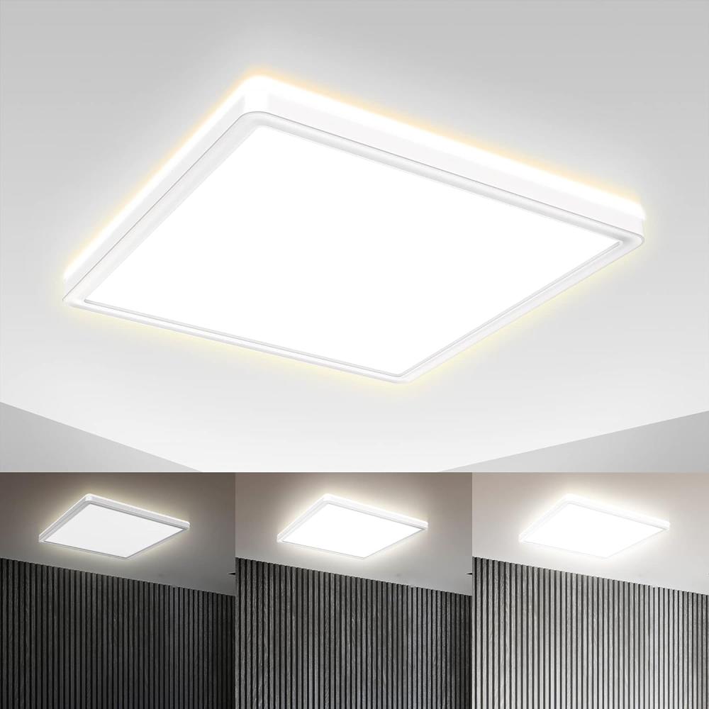 B.K.Licht Deckenleuchte LED Decken-Panel 293x293x28mm dimmbar Backlight Ultra-flach - BKL1311, Dimmfunktion, LED fest integriert, 4000K - Neutralweiß, Deckenlampe 18W 2400lm Memory-Funktion 4000K neutralweiß - Farbe: Weiß Bild 1