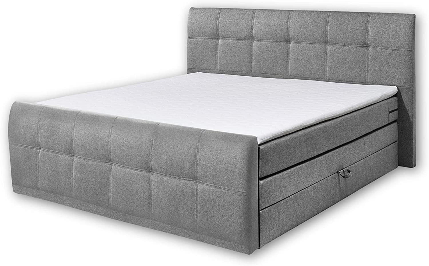 Boxspringbett mit Bettkasten 180cm grau SACB1 Bild 1