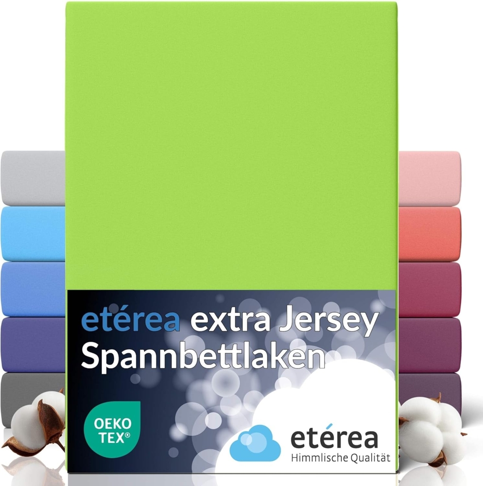 etérea Extra Jersey Spannbettlaken Apfelgrün 140x200 - 160x220 cm Bild 1