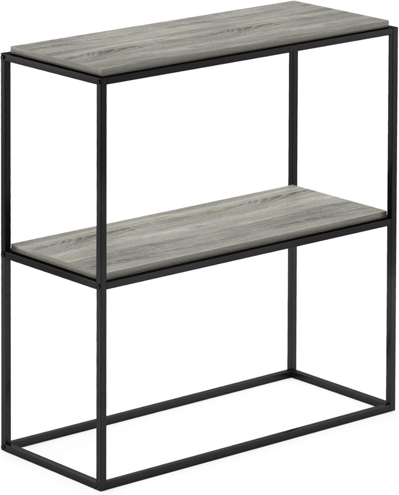 Furinno Moretti Modern Lifestyle Breites stapelbares Regal, 2-stöckig, Französische Eiche Grau Bild 1