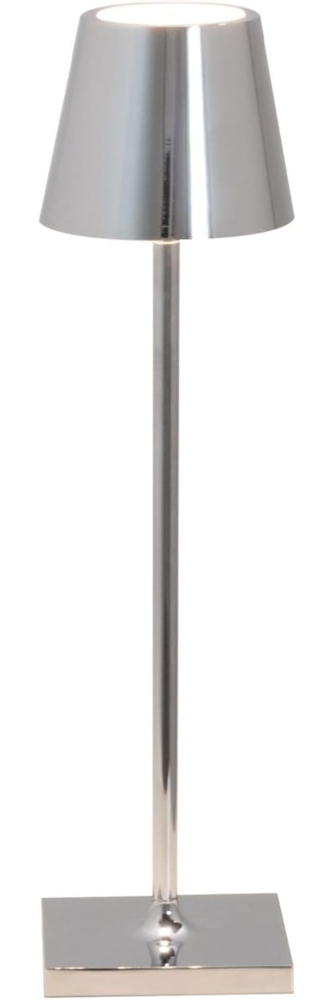 Zafferano, Poldina Micro Lampe mit Glänzendem Chrom-Finish, Kabellose, Wiederaufladbare Tischlampe mit Touch Control, Geeignet für den Innenbereich, Dimmer, 2200-3000 K, Höhe 27,5 cm Bild 1