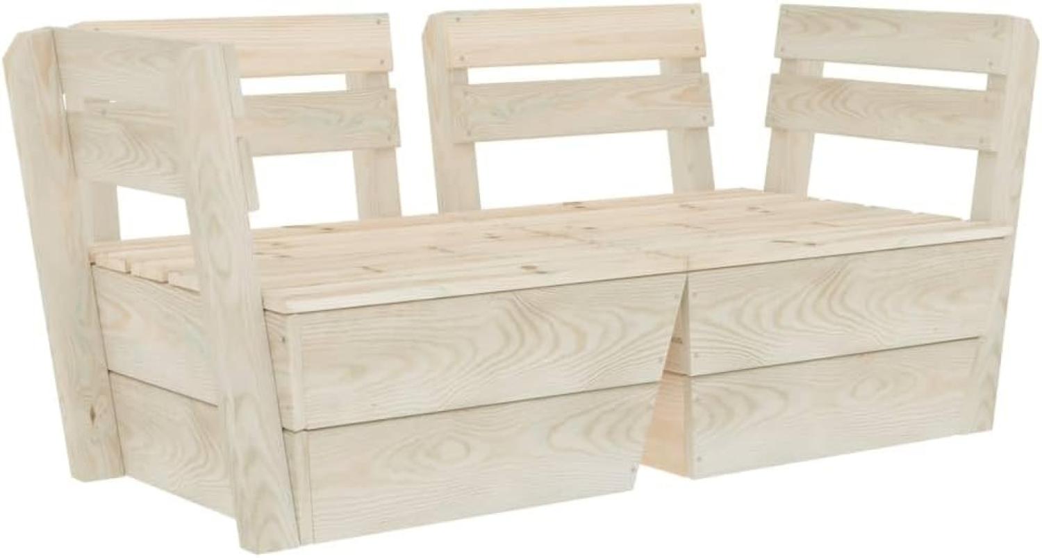 vidaXL Garten-Palettensofa 2-Sitzer Impregniertes Fichtenholz 3063708 Bild 1