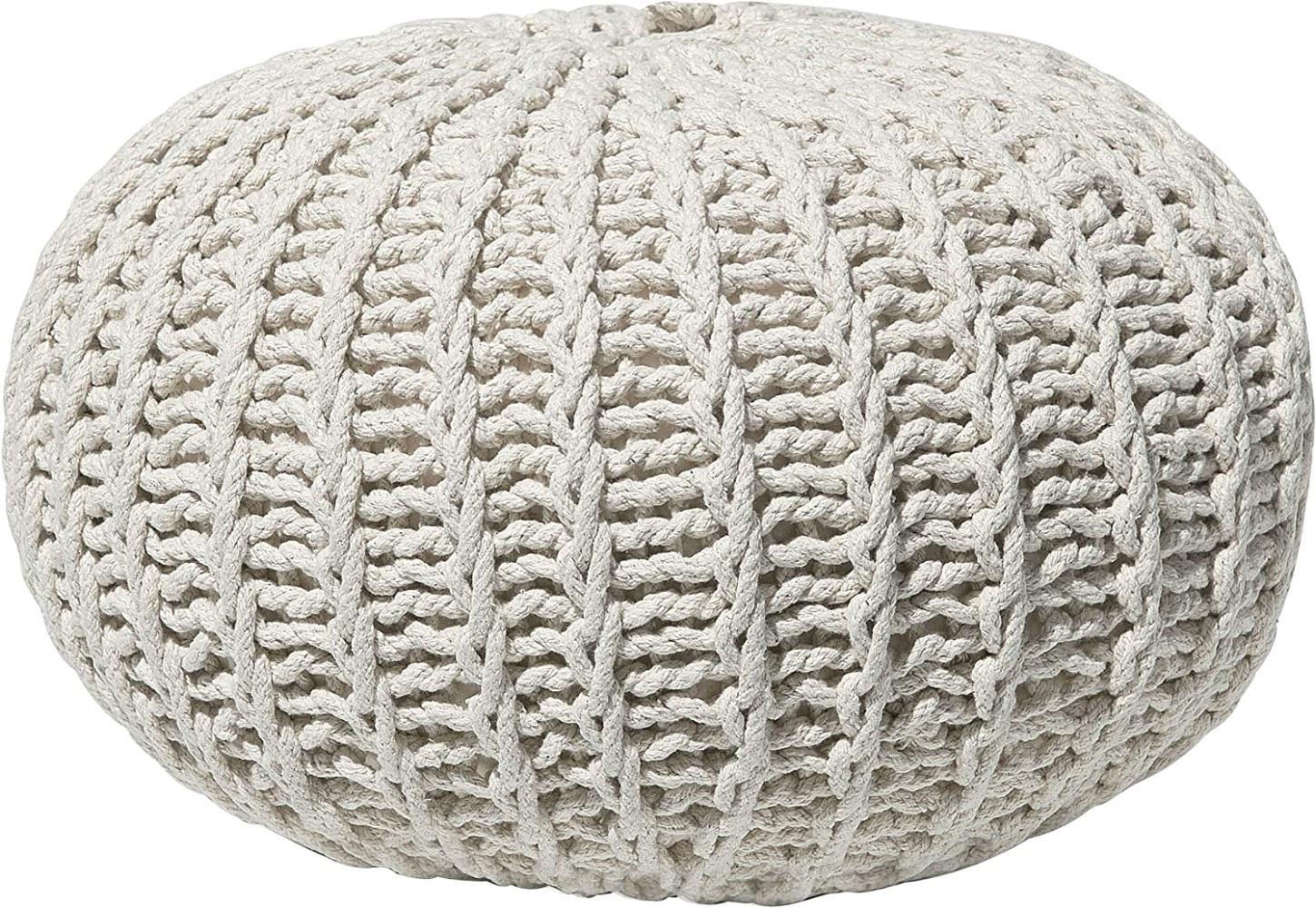 Pouf beige ⌀ 50 cm CONRAD II Bild 1