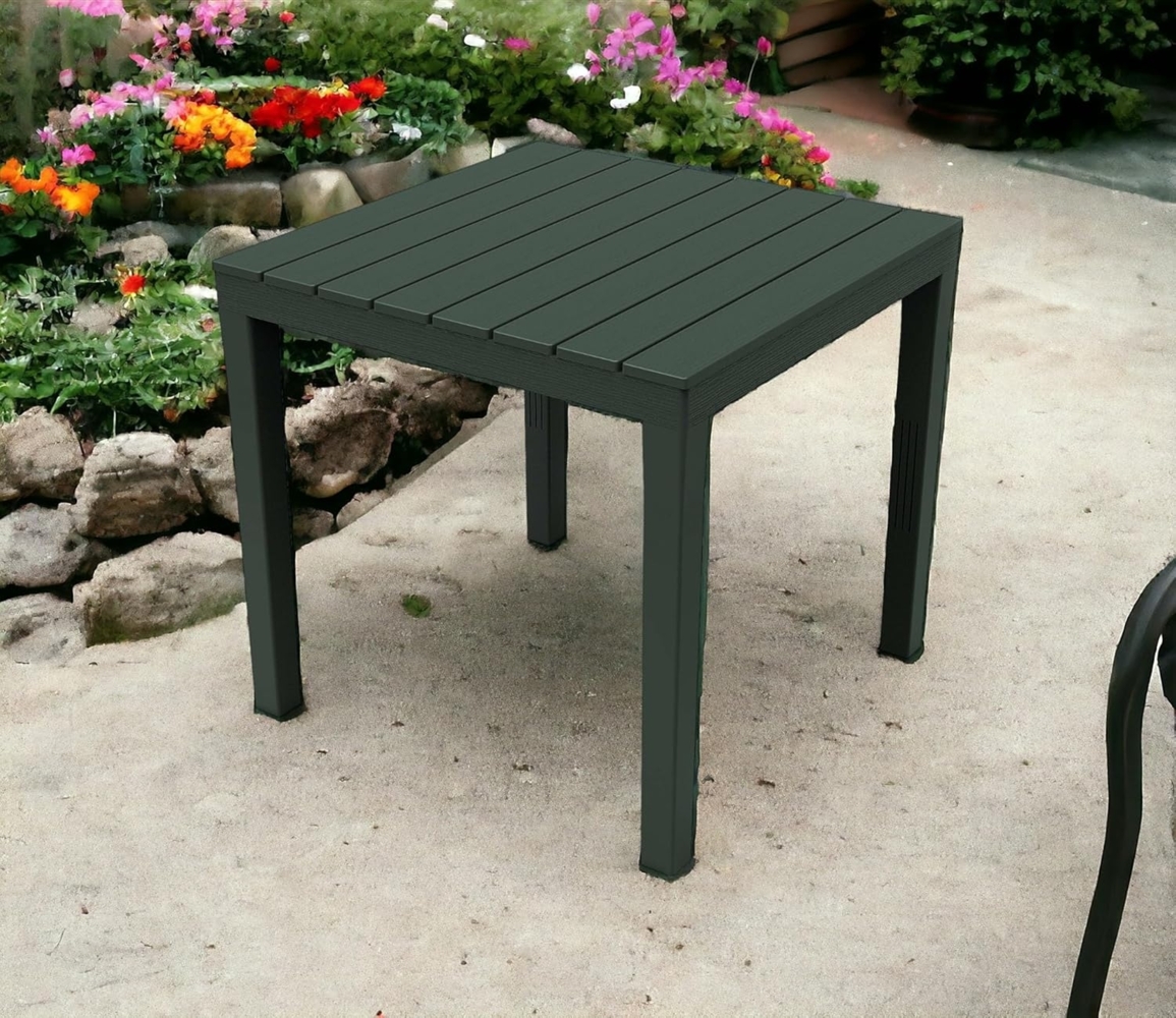 Dmora - Gartentisch Vicenza, Quadratischer Gartentisch, feststehender Tisch für den Innen- und Außenbereich, 100 % Made in Italy, 100 % Made in Italy, Cm 78x78h72, Anthrazit Bild 1