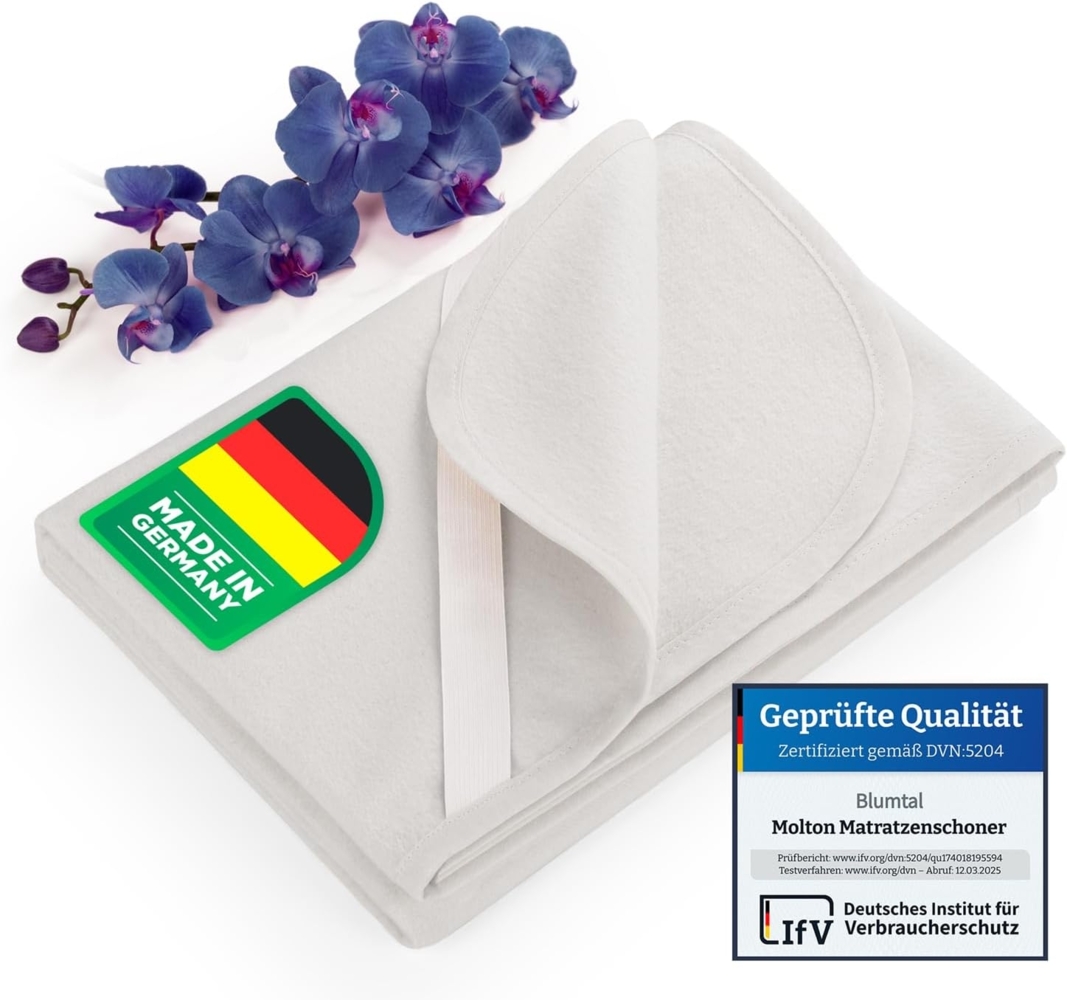 Blumtal® Premium Molton Matratzenschoner 200x220 cm aus 100% Baumwolle - Oeko-Tex zertifizierte Molton Matratzenauflage 200x220 cm - atmungsaktiver Matratzenschutz 200x220 - Matratzenunterlage 200x220 Bild 1