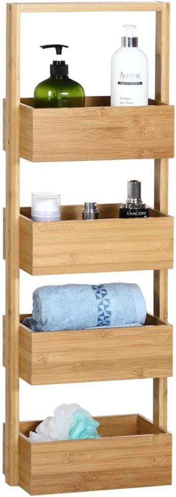 Casaria Regal, Casaria Badregal Standregal Bambus 4 Ablagen 88x16x28 cm Holz Bild 1