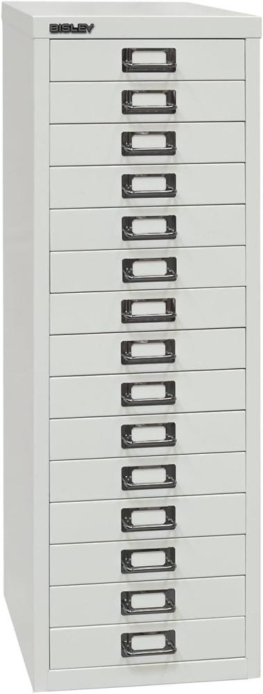 Bisley MultiDrawer™, 39er Serie, DIN A4, 15 Schubladen, Farbe lichtgrau Bild 1