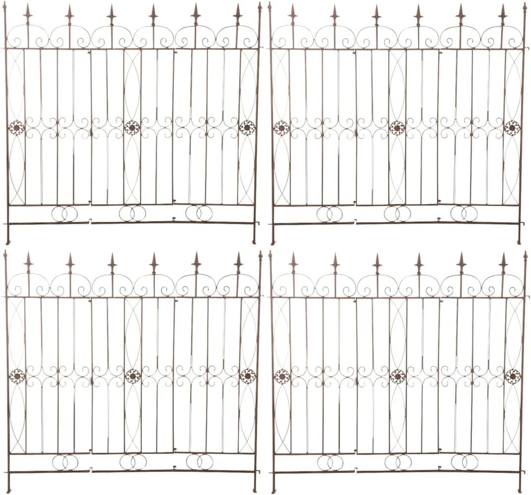 4er Set Gartenzäune Mangold (Farbe: antik braun) Bild 1
