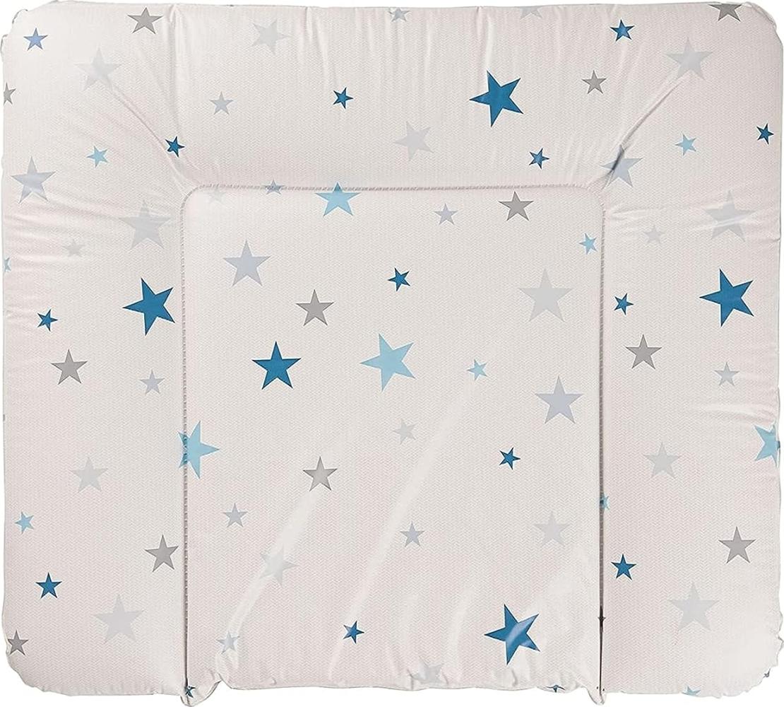 Geuther - Wickelmulde 5835, geschweißt, mit Kopfschutz, 85x75 cm, Sterne blau Bild 1