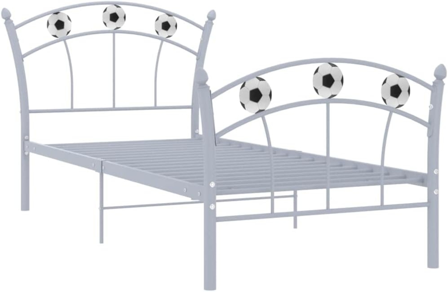 vidaXL Einzelbett mit Fußball-Design Grau Metall 90x200 cm 324746 Bild 1