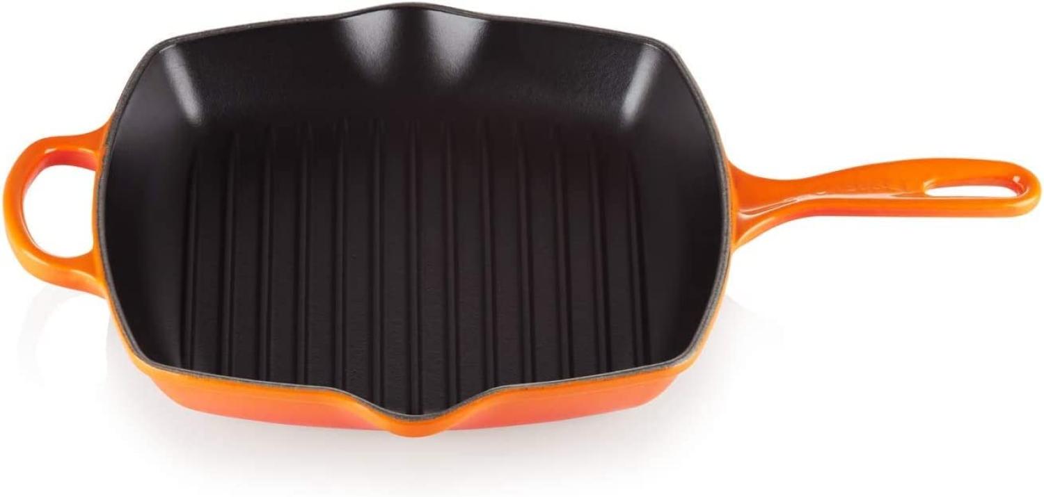 Le Creuset 'Signature' Grillpfanne, quadratisch, Gusseisen orange, Ø 26 cm Ofenrot Bild 1