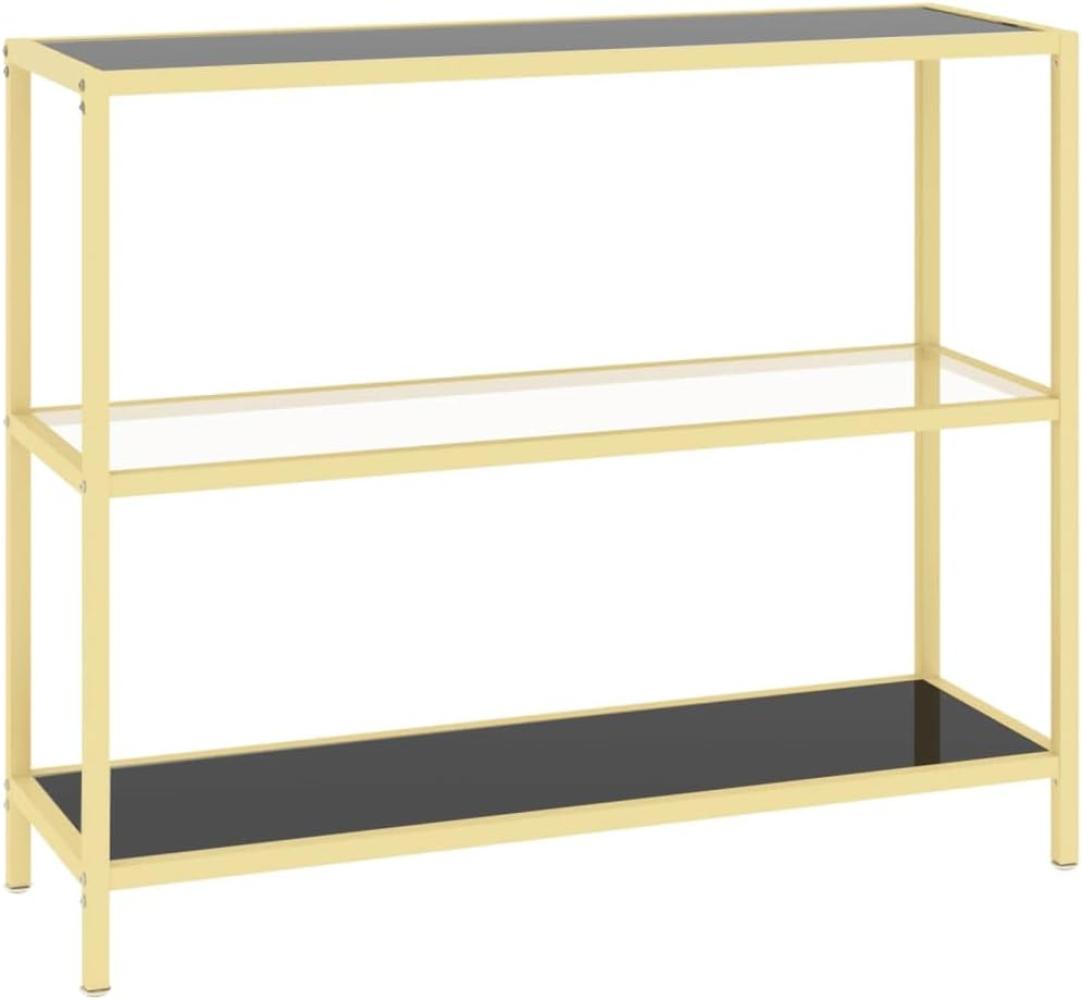 Konsolentisch Schwarz und Transparent 100 x 36 x 90 cm Hartglas Bild 1