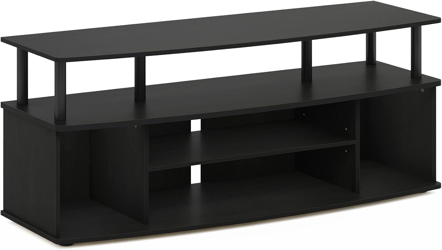 Furinno JAYA Großes Entertainment-Center für bis zu 55-Zoll-Fernseher, Schwarzes Holz Bild 1