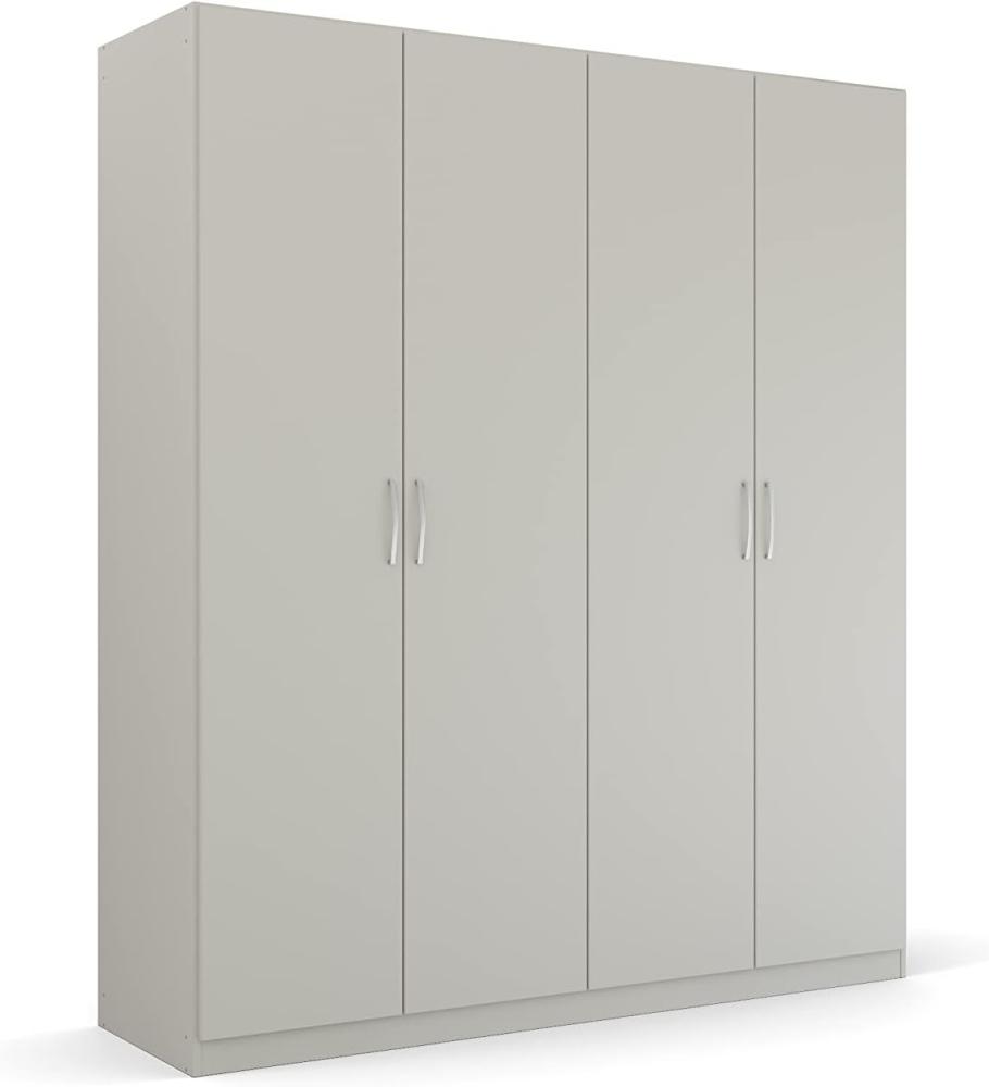 Rauch Möbel Pure by Quadra Spin Schrank Drehtürenschrank, Grau, 4-trg, inkl. 2 Kleiderstangen, 2 Einlegeböden, BxHxT 181x210x54 cm Bild 1