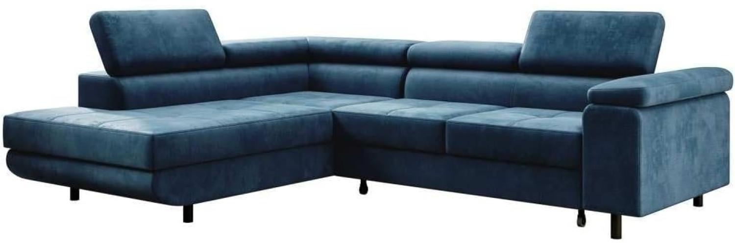 Designer Sofa Costa mit Schlaf und Klappfunktion Blau Links Bild 1