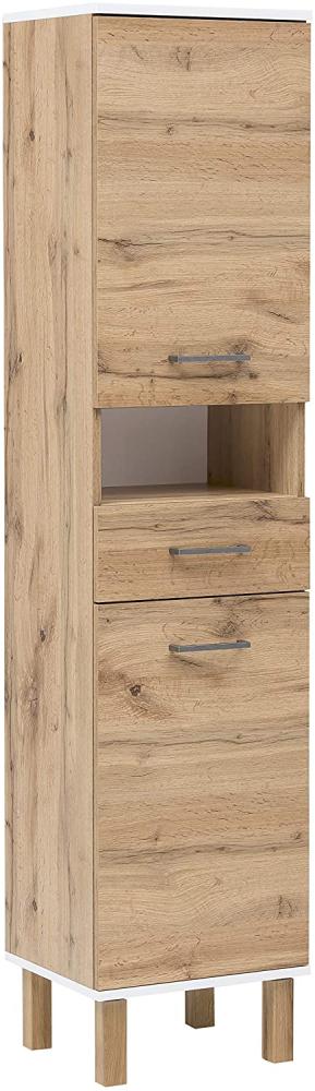 Schildmeyer Hochschrank 147627 Wido, Eiche Landhaus Dekor/weiß, 178,5 x 40 x 35 cm Bild 1