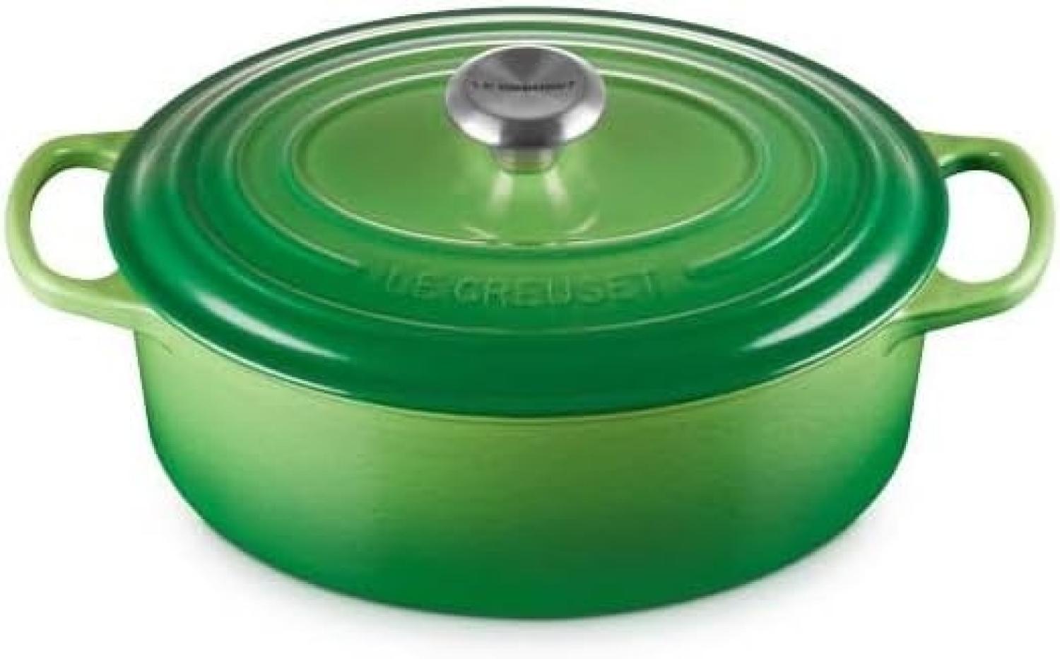 Le Creuset Bräter 'Signature' , Gusseisen , Oval, für alle Herdarten und Induktion geeignet, Bamboo Green, 35,0 cm Bild 1