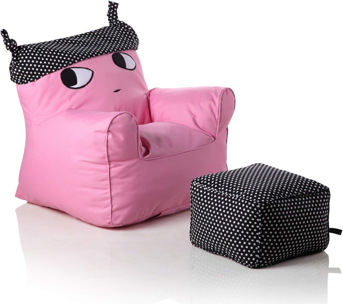 Happy Home Kindersessel inkl. Hocker 'Augen' pink Bild 1