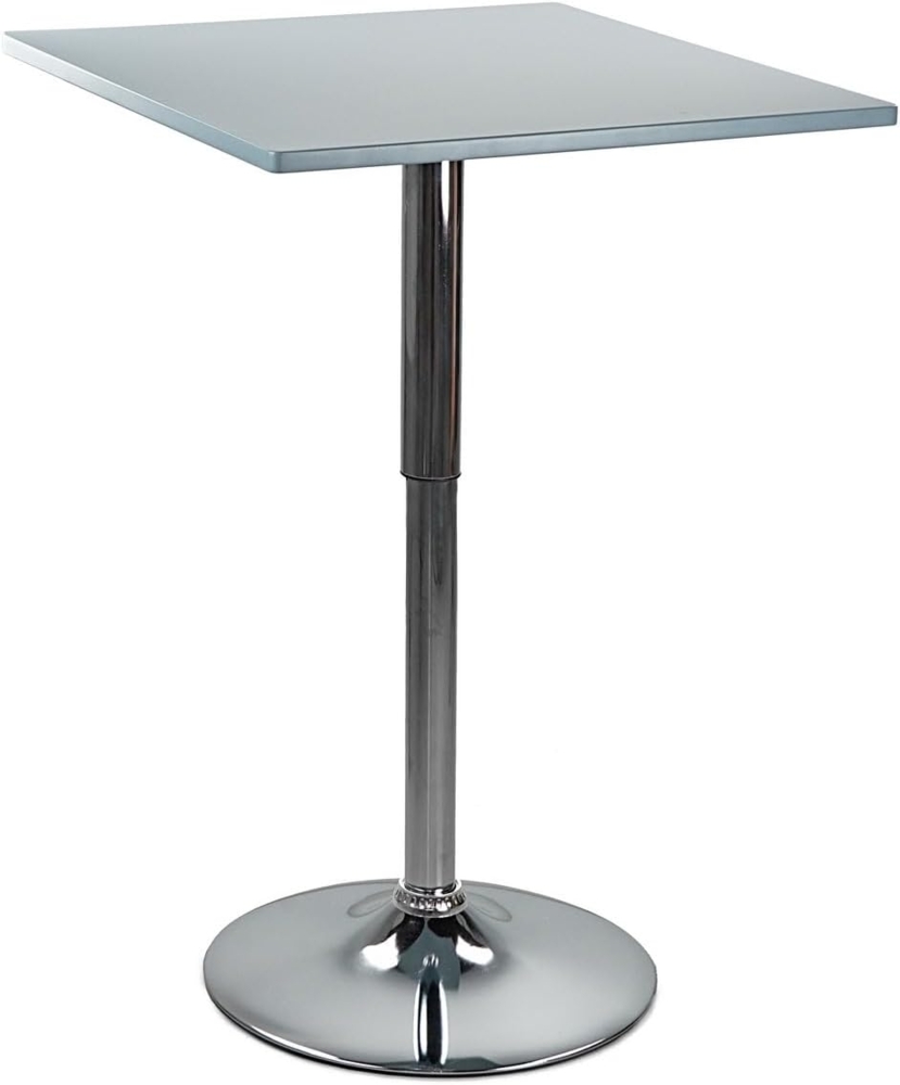 Brigros WeHome - Bartisch, hoher Couchtisch, höhenverstellbarer Couchtisch, quadratischer oder runder Tisch, Küchentisch erhältlich (Grau, Quadrat) Bild 1