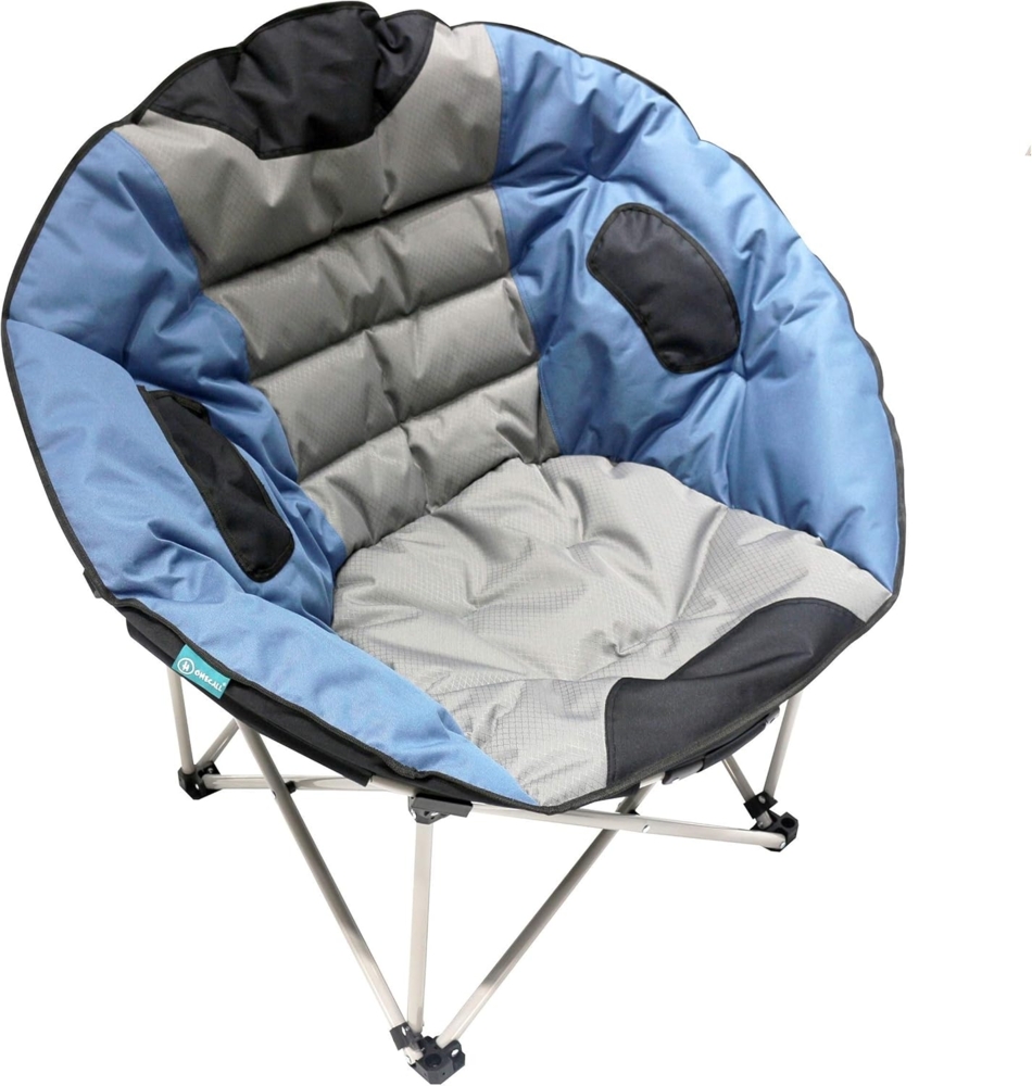 Homecall Klappbarer Camping-Mondsessel, XXL - (Grau/Blau), Faltbar Bild 1