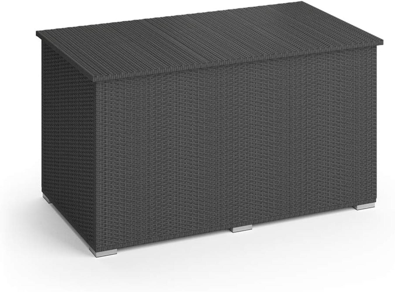 Oskar XXL Polyrattan Kissenbox 950L Auflagenbox Anthrazit Gartenbox Gartentruhe Bild 1