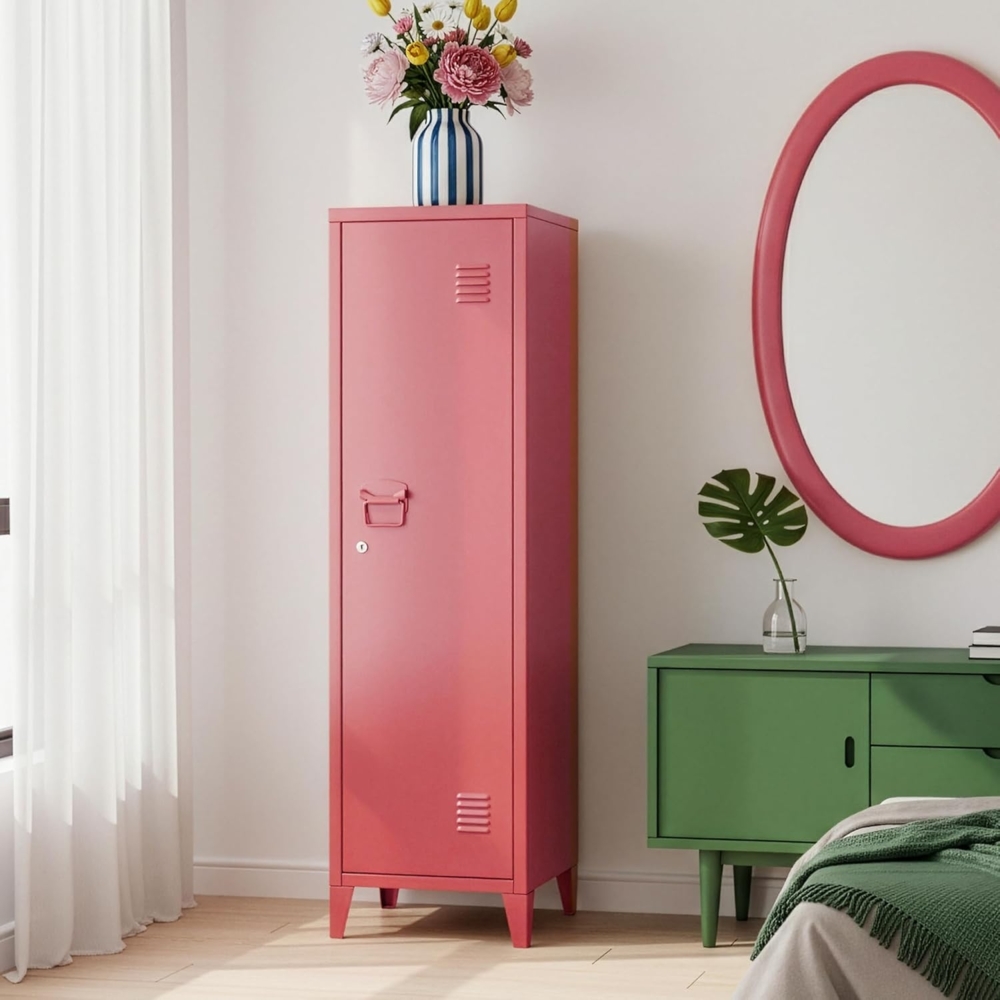 Einzelspind Kurikka 137 x 38 x 38 cm Wassermelonenrot [en. casa] Bild 1