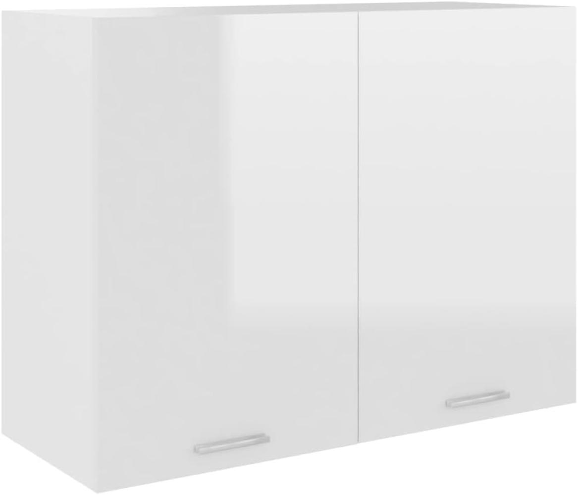 vidaXL Hängeschrank 2 Regalböden Küche Schrank Einbauküche Küchenzeile Küchenmöbel Oberschrank Küchenschrank Hochglanz-Weiß 80x31x60cm Holzwerkstoff Bild 1