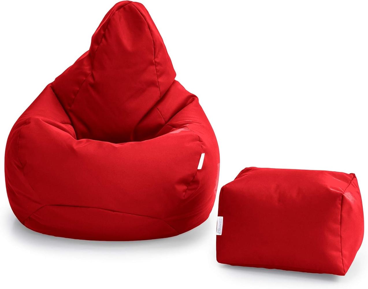 Loft 25 Gaming Sitzsack Outdoor | Gaming Sessel für den Innenbereich des Wohnzimmers im Freien | Wasserbeständig | Ergonomisches Design zur Körperunterstützung | Langlebig (Rot, Sitzsack Set) Bild 1