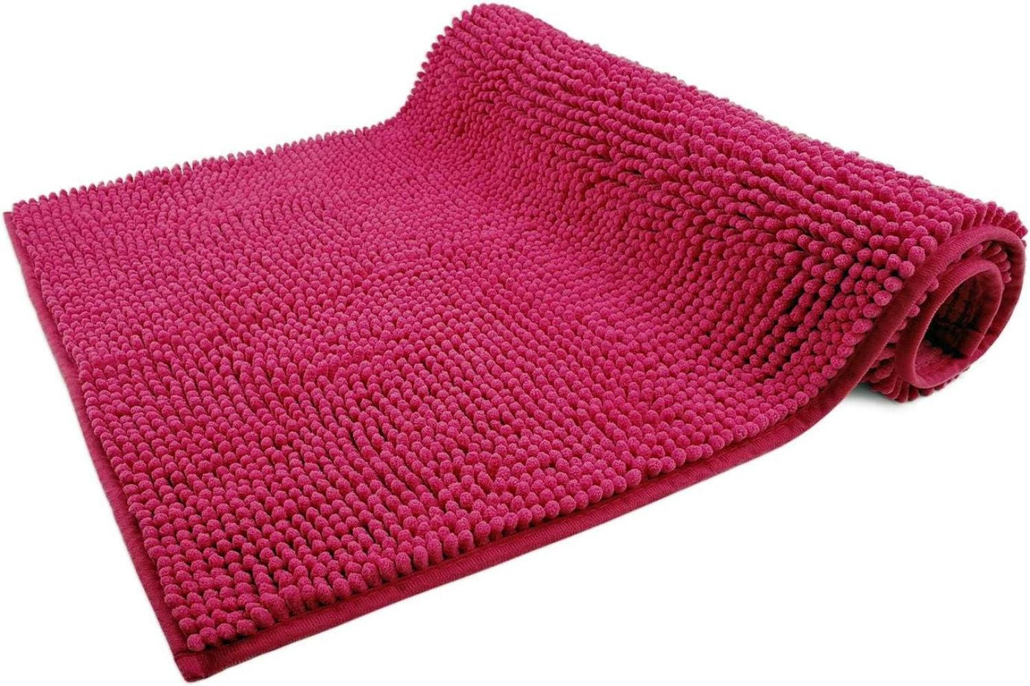 WohnDirect Badematte 70 x 120 cm | Pink - rutschfest & Waschbar - Badezimmerteppich zum Set kombinierbar, Badvorleger, WC Garnitur, Badteppich Bild 1